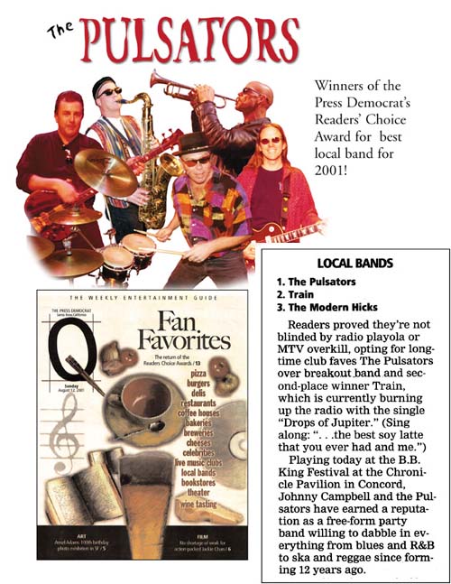 The Pulsators win the Press Democrat's Best Band Readers poll!